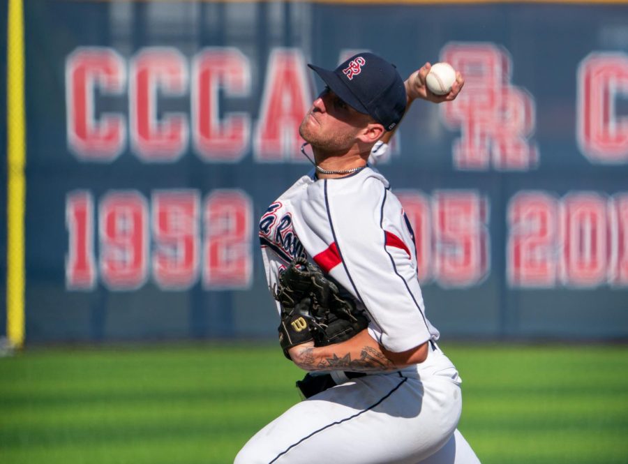 Bear Cubs outfielder/pitcher Jake McCoy nearly strikes out the side on the top of the eight inning against Cañada College on Thursday, May 11, 2023 in Santa Rosa.