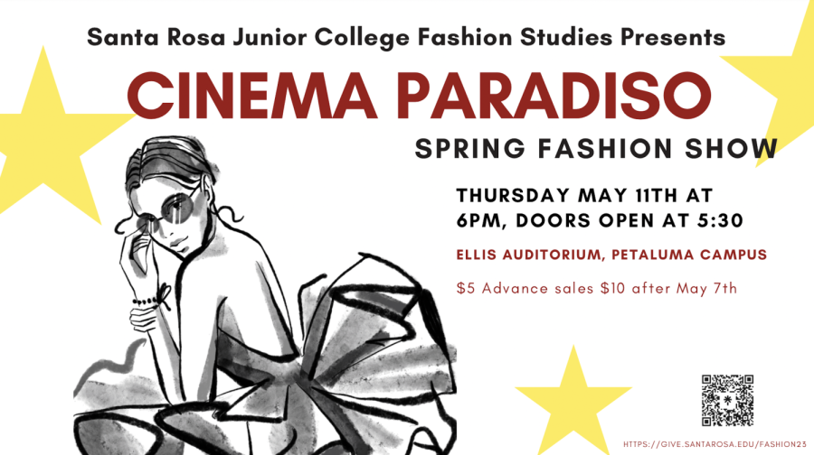 Santa Rosa Junior College Fashion Studies Program is embracing a “Hollywood Cinema” themed motif for their annual fashion show, “Cinema Paradiso,” 6 p.m. May 11, in the Petaluma campus Ellis Auditorium.  