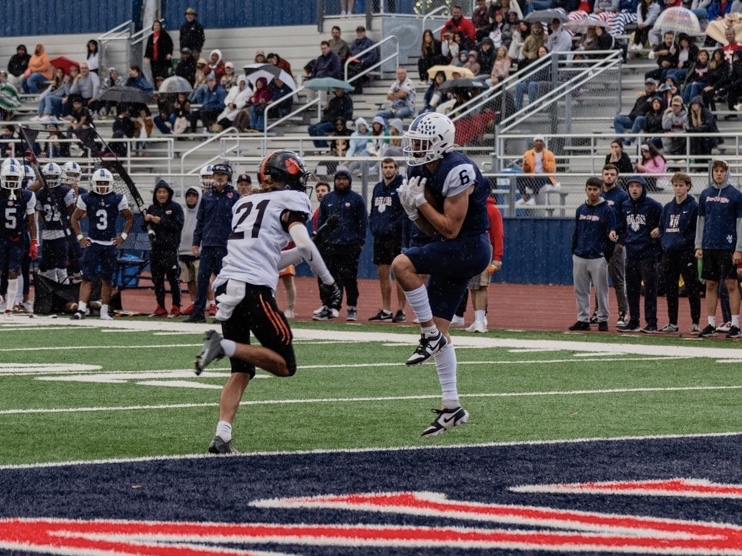 Wide receiver Cody Davidson catches a touchdown pass