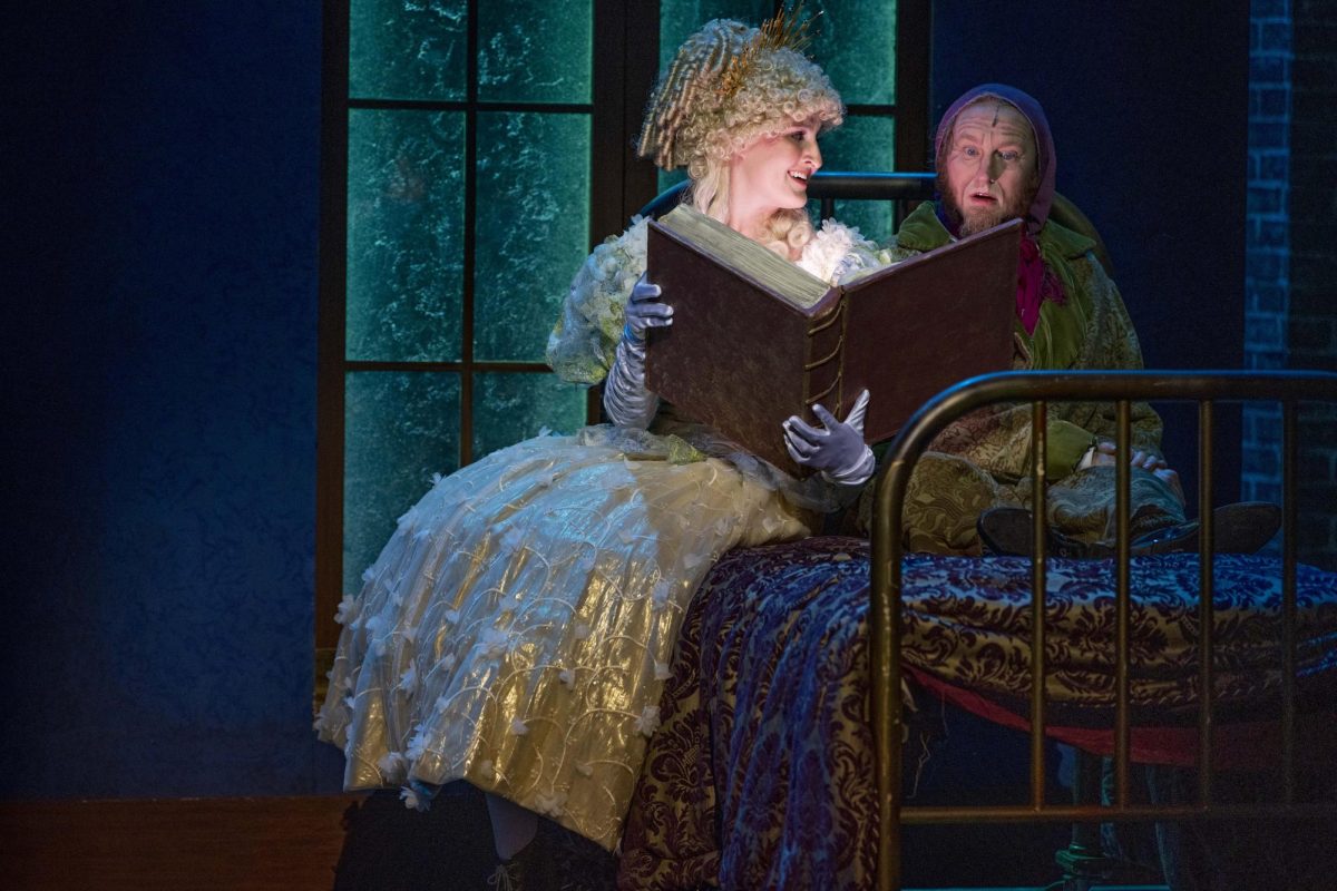 In SRJC Theatre Arts musical spin on “A Christmas Carol,” Alanna Weatherby, who plays the Ghost of Christmas Past, sings with a phenomenal voice and carries an impeccable British accent throughout the play. 