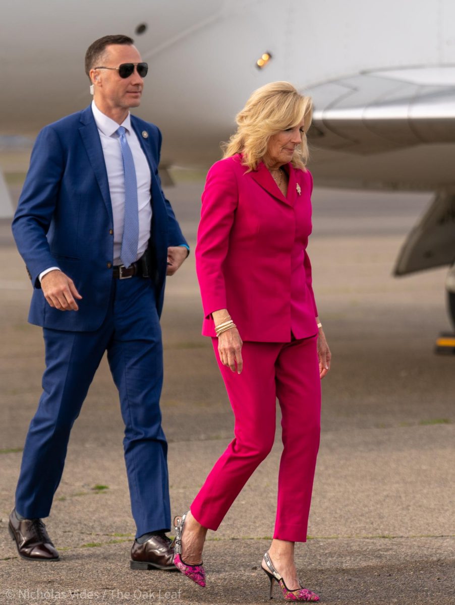 First Lady Dr. Jill Biden lands at the Charles M. Schulz-Sonoma County Airport for a Biden Victory Fund campaign stop on Thursday, Jan. 18, 2024 in Santa Rosa. 