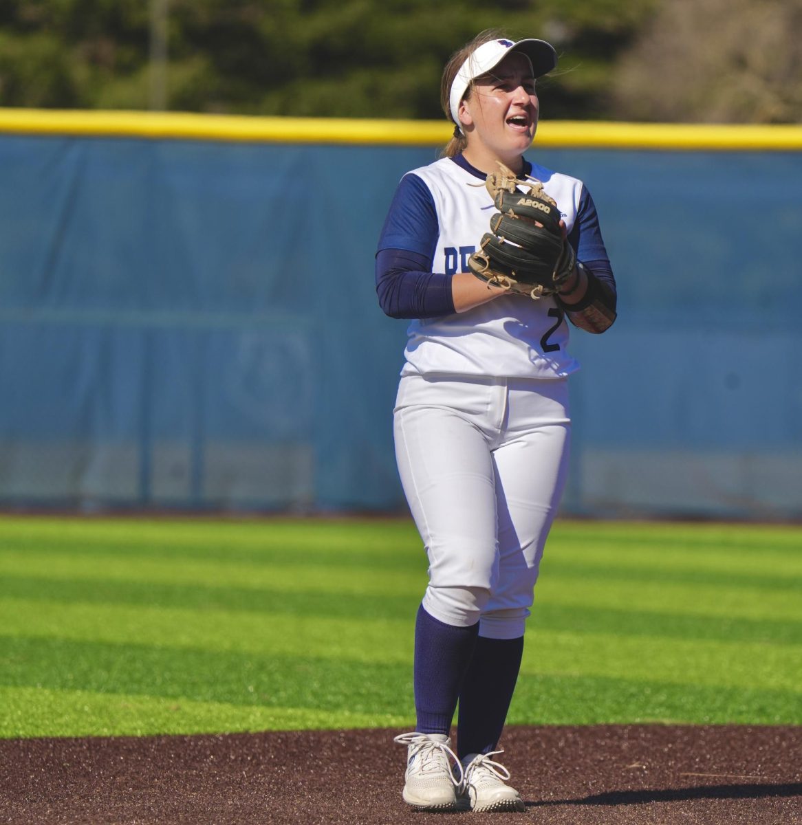 Mallory O'Keefe cheers other teammates on as the Bear Cubs continue to dominate over West Hills Coalinga at Santa Rosa's Marv Mayes Field Feb. 10, 2024.