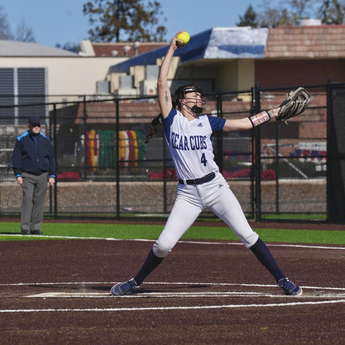 Pitcher Hailey Martin leads the Bear Cubs to a dominant 9-0 victory in Game 1 against West Hills Coalinga at Santa Rosa’s Marv Mayes Field Feb. 10, 2024.