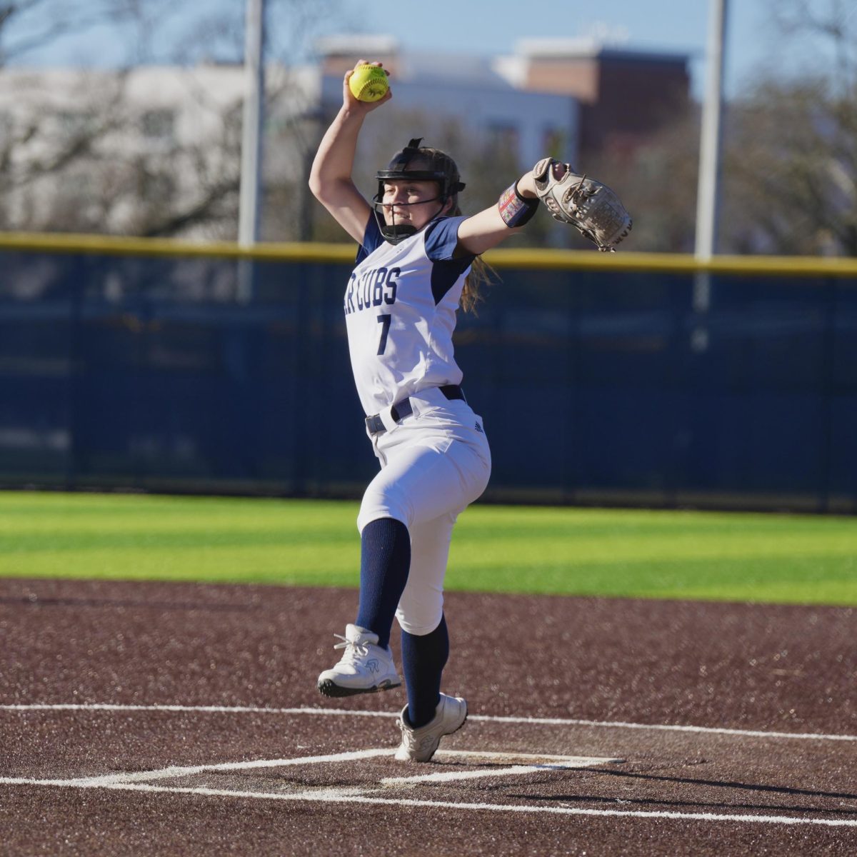 Pitcher Jordan Baughn’s stellar efforts on the mound leads the Bear Cubs to their second and final victory of the day against West Hills Coalinga in an 8-0 game at Santa Rosa’s Marv Mayes Field Feb. 10, 2024.