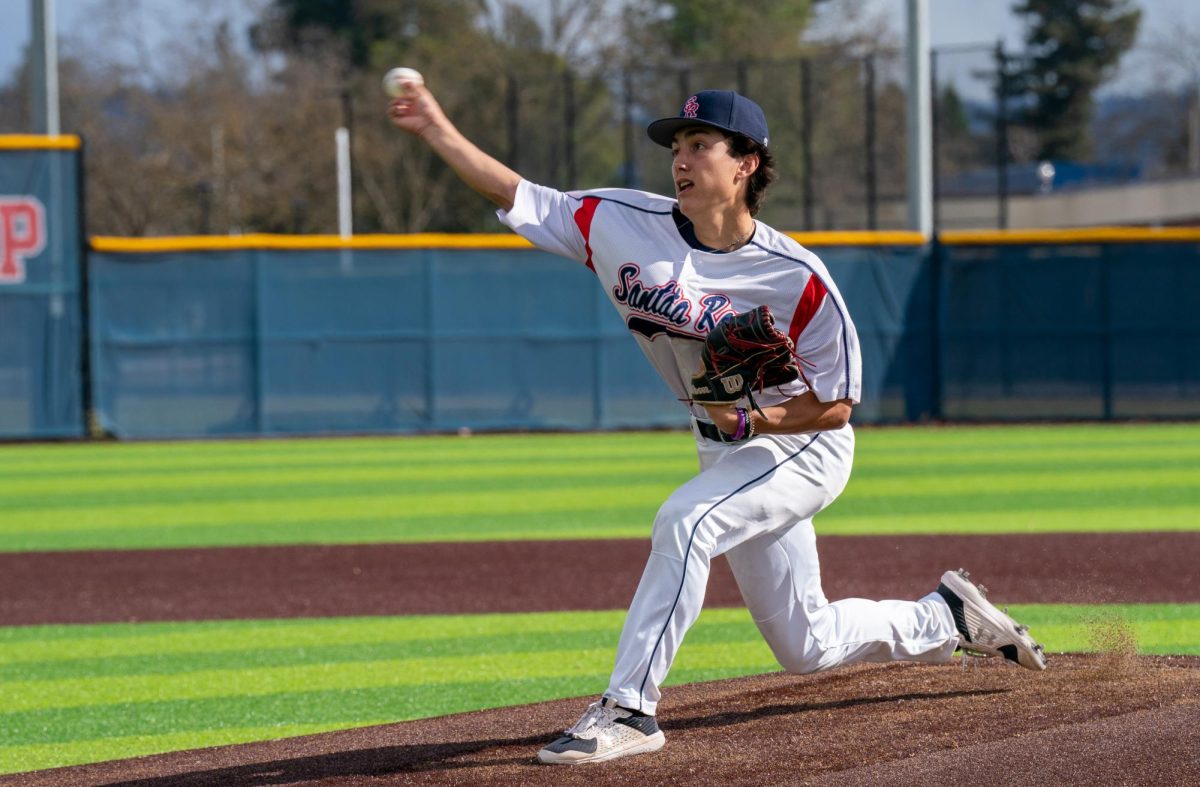 Bear Cubs pitcher Jordan Giacomini is used as an opener against Sierra College, pitching for two innings on Friday, Feb. 2, 2024 in Santa Rosa. 