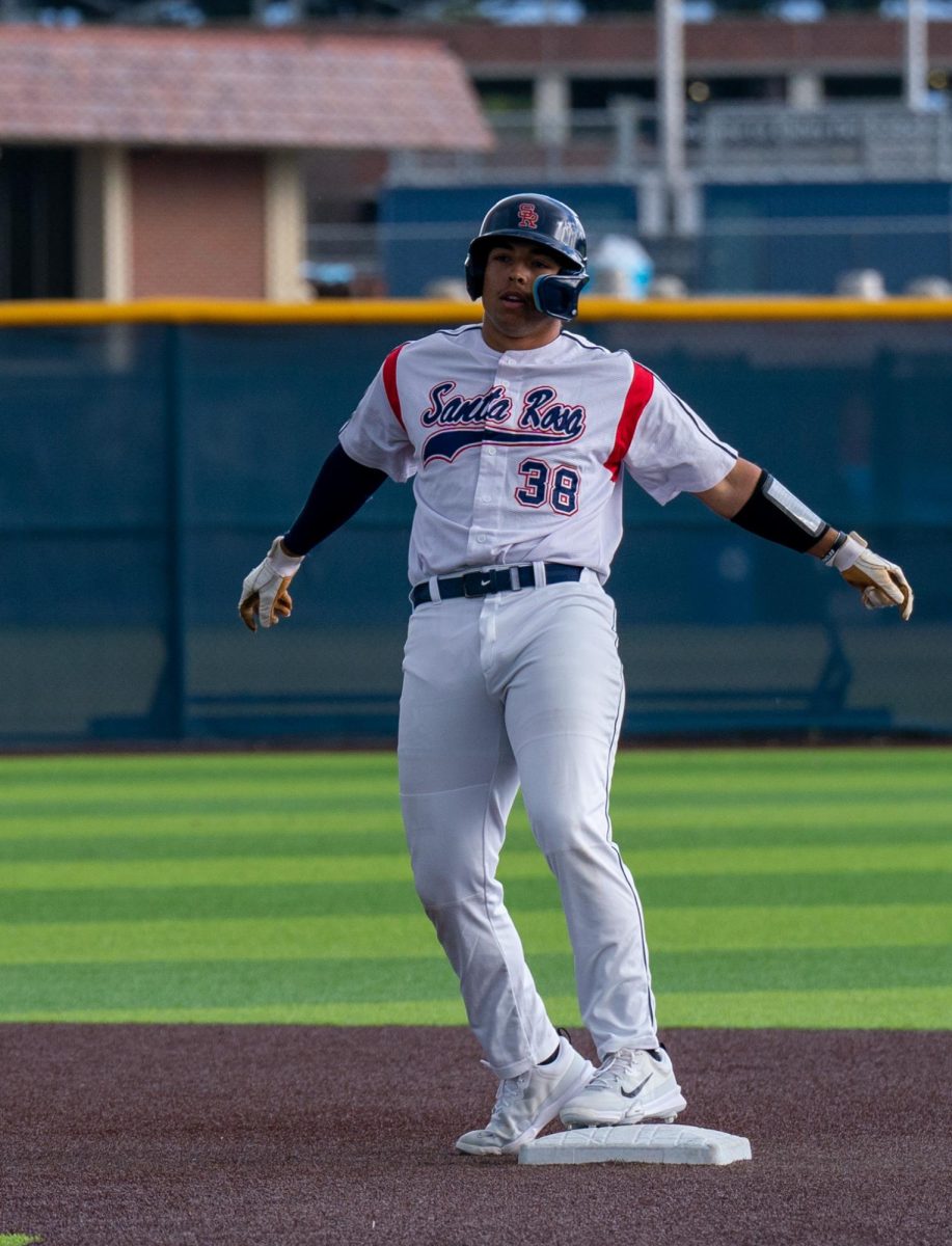 Bear Cubs infielder Dalen Tinsley is all smiles after hitting a two run double against Sierra College on Friday, Feb. 2, 2024 in Santa Rosa.