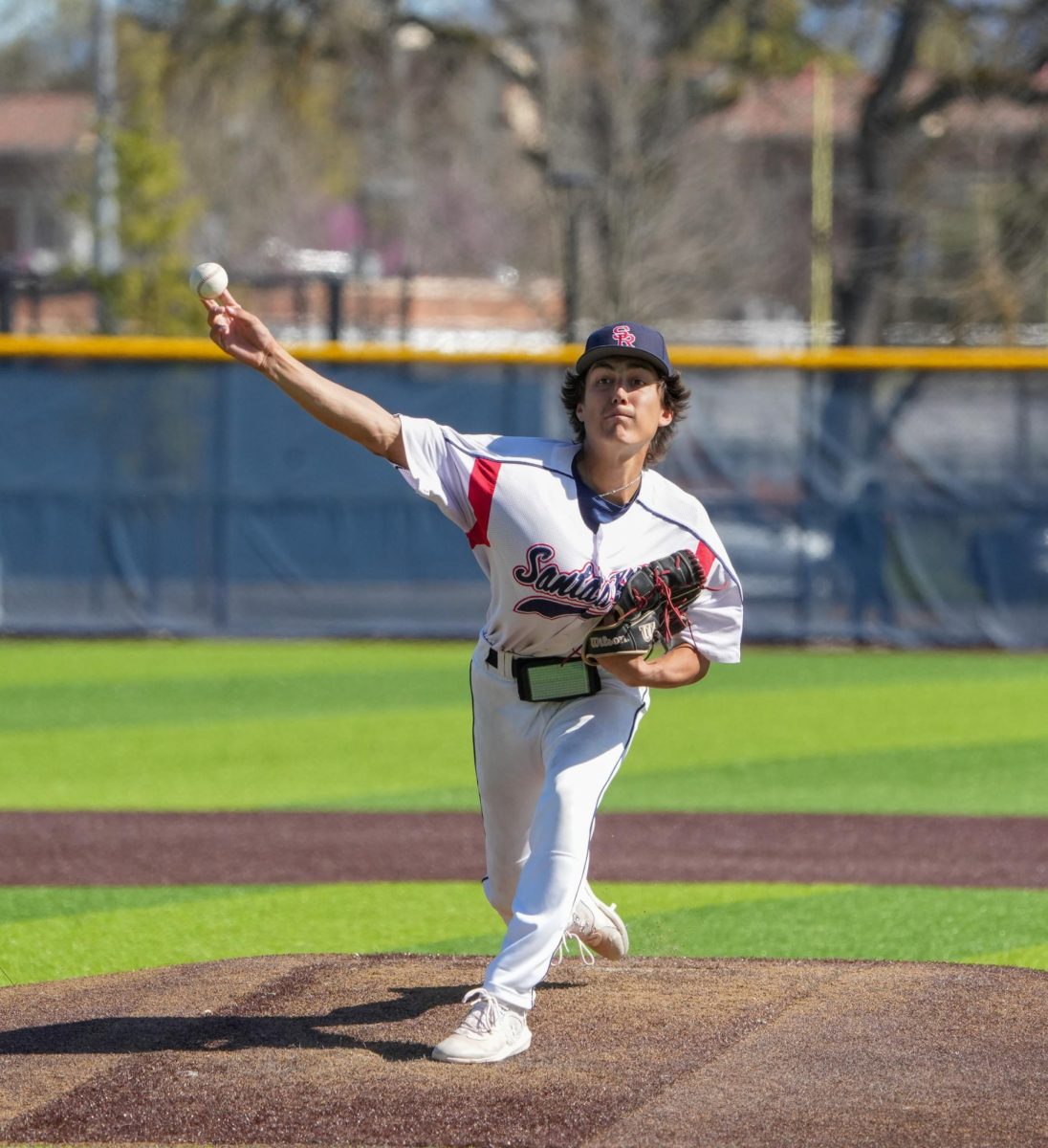 Pitcher Jordan Giacomini starts on the mound for the Bear Cubs and pitches for four innings against Cosumnes River College at Santa Rosas Cook Sypher Field, March 26, 2024.