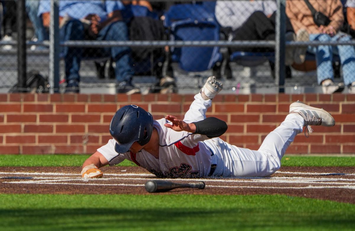 Alex Leopard slides home in the bottom of the seventh inning as the Bear Cubs continue to deepen the lead against Cosumnes River College at Santa Rosas Cook Sypher Field, March 26, 2024.