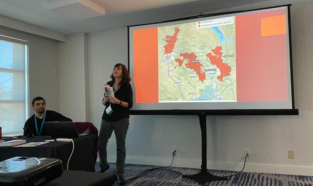 Oak Leaf advisor Anne Belden hosts a workshop on investigative reporting which she put into practice during the writing process for her new book "Inflamed" Saturday, March 9, 2024.