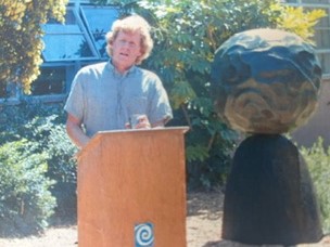 Bay Area artist Bruce Johnson donates A Prayer For The Earth to SRJC in the former World Cultures Garden, which soon became the centerpiece.  