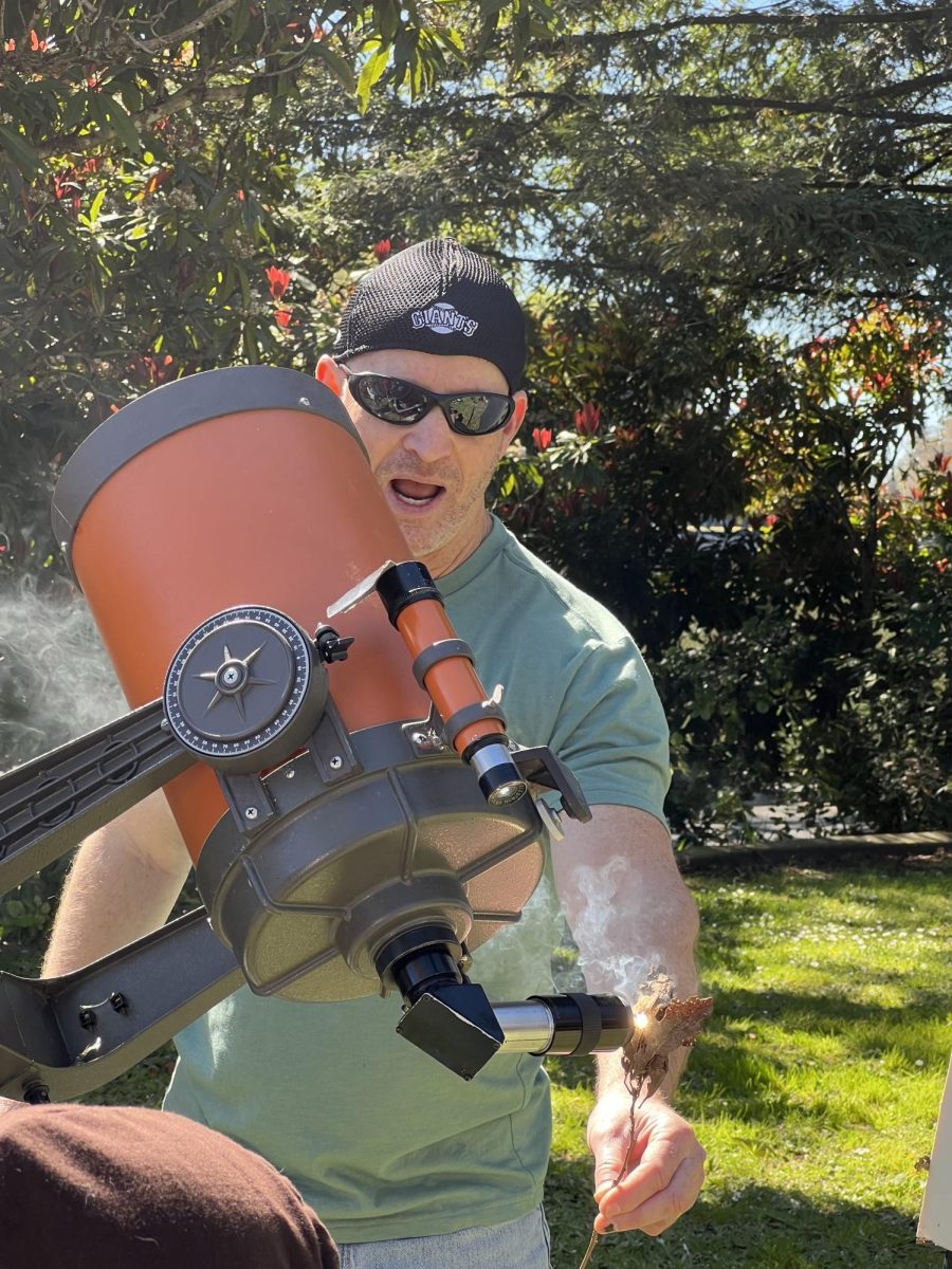 SRJC astronomy instructor Kieth Waxman shows viewers why you should never look through a telescope at the sun without proper filters. You would be blinded almost instantly if you did that.