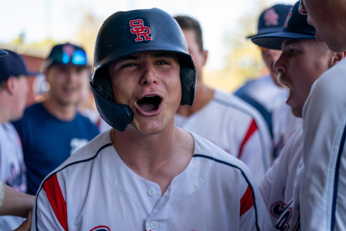 Bear Cubs Outfielder and pitcher Alex Leopard is amped up after hitting a two-run home run on his birthday against San Joaquin Delta on Tuesday, April 2, 2024 in Santa Rosa.
