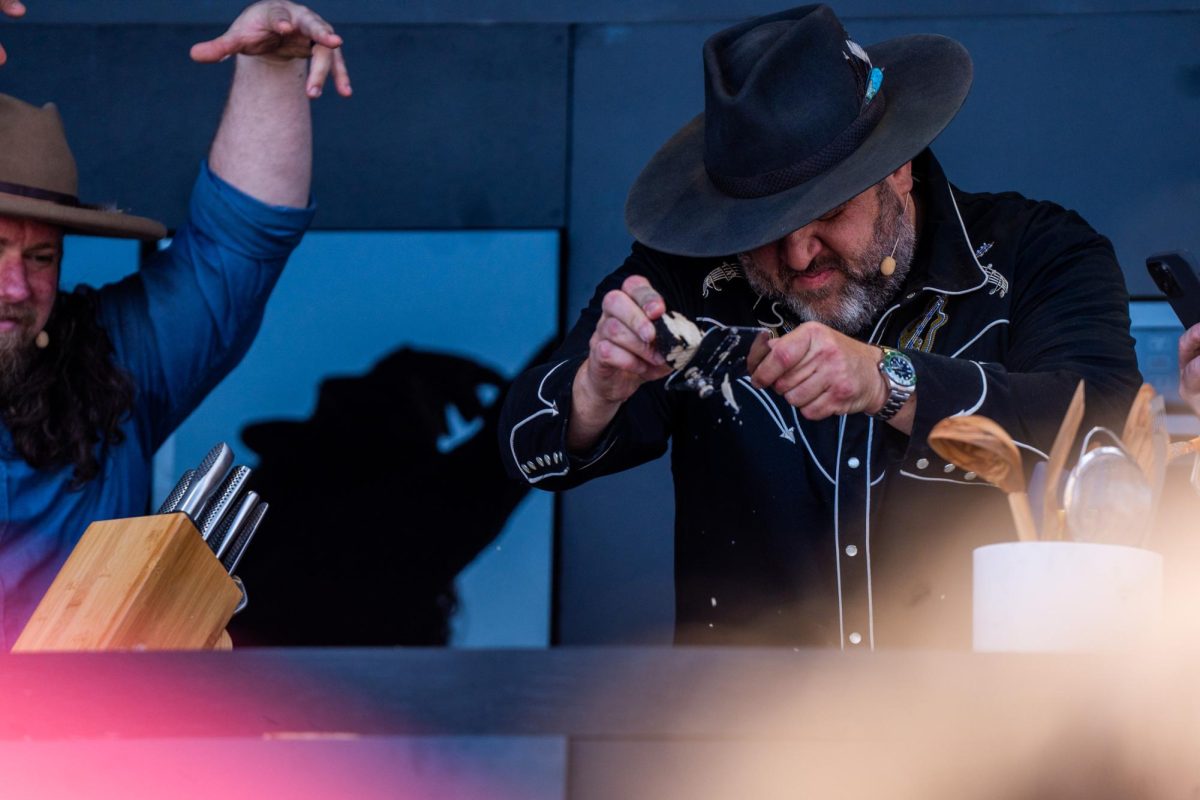 Chef Aaron May at the Williams-Sonoma Culinary Stage at BottleRock Napa Valley on Friday, May 24, 2024.