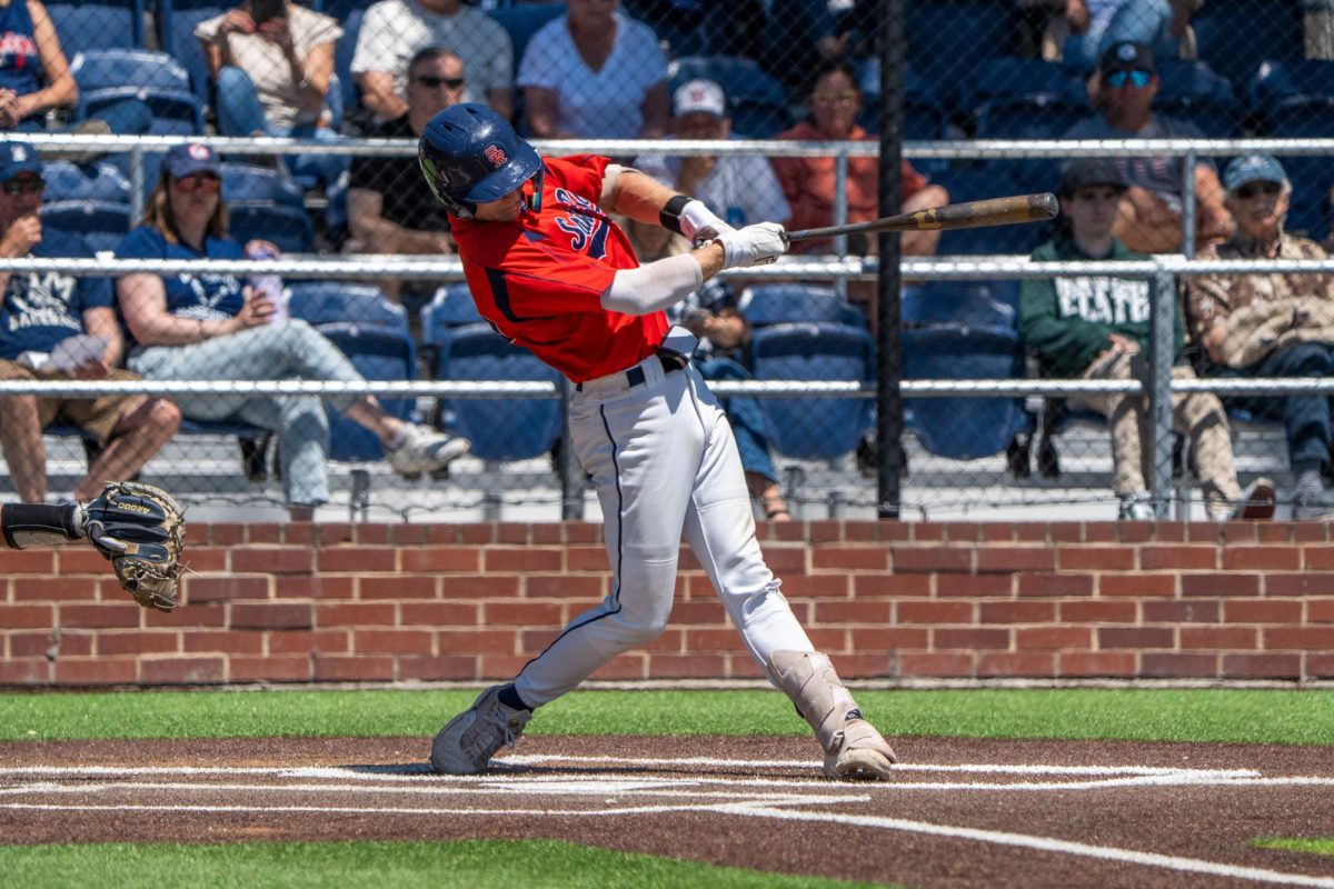 Shortstop Aidan Lombardi hits a solo home run in the top of the seventh against College of San Mateo in game 1 of the CCCAA Regional Playoffs at home on Friday, May 3, 2024.