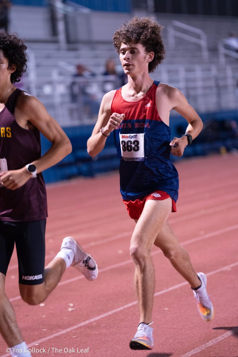 Santa Rosa's Isaac Feleay ran a 16:08.2, placing 15th overall in the Men's 5K run at the Kyle Robinson Invitational at home on Friday, Sept. 27, 2024.