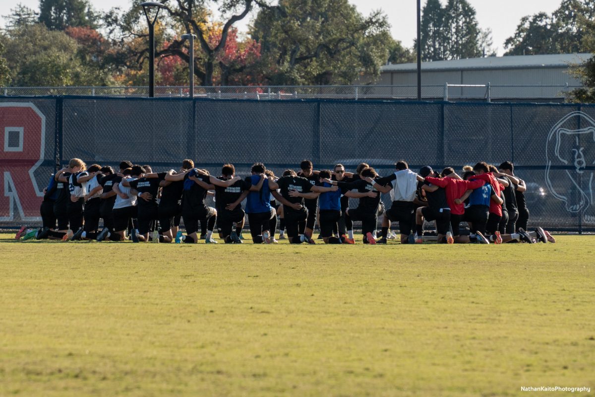 The Bear Cubs huddle during their warm ups at home against Cosumnes River on Tuesday, Nov. 12, 2024. 