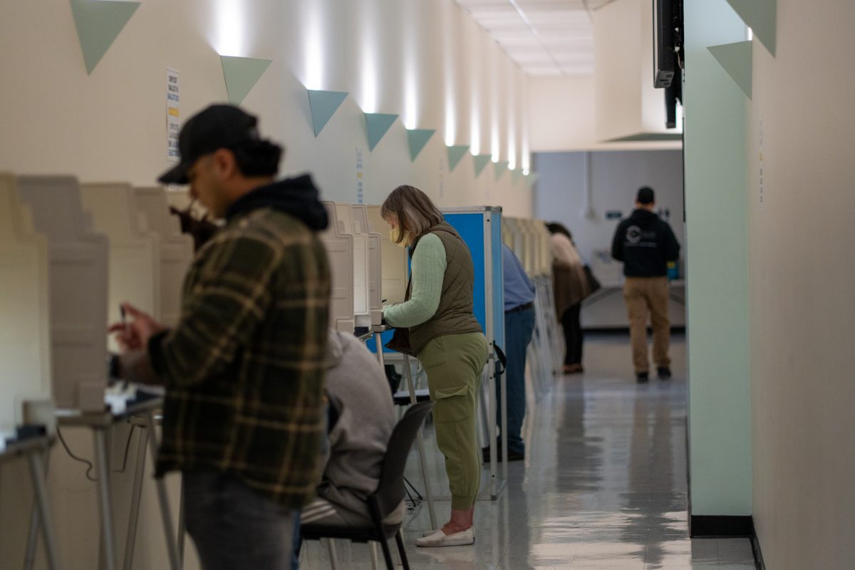 Voters line up to cast to their vote during the November Presidential Election at the Registrar of Voters in Santa Rosa on Tuesday, Nov. 5, 2024.