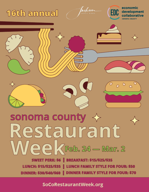 Restaurant Week provides the community an opportunity to explore the best food and wine Sonoma County has to offer from Monday, Feb. 24 to Sunday, March 2.