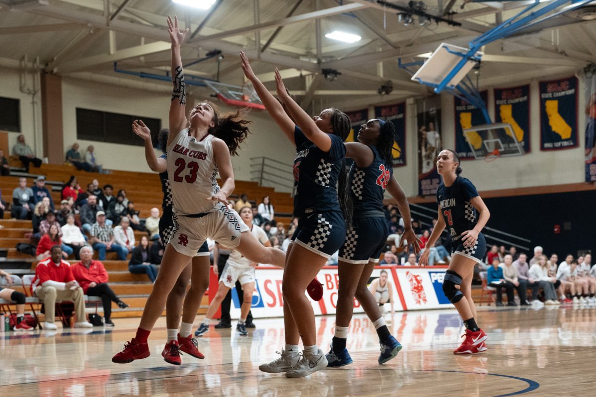Bear Cubs guard Ivy Gonzalez attempts a layup against American River College on Friday, Feb. 21, 2025.