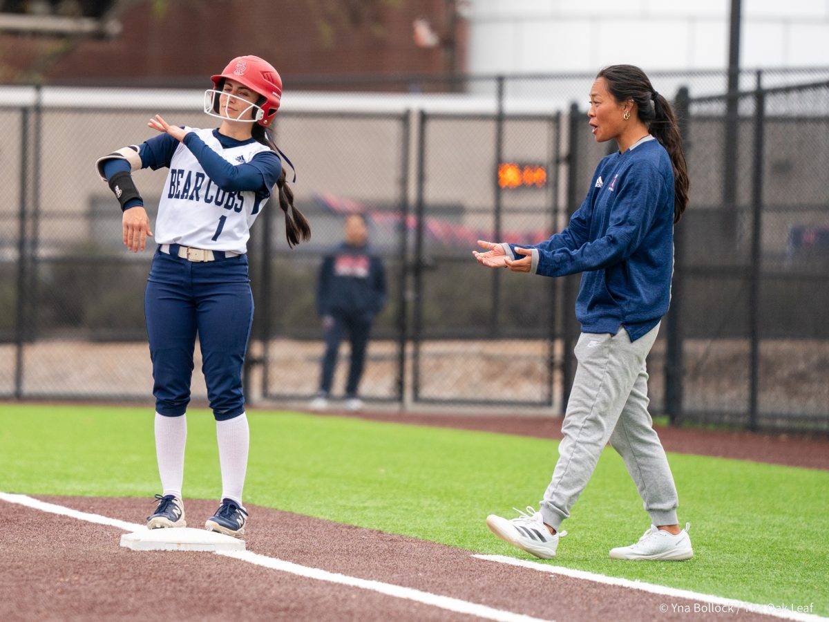 Easy-peasy for sophomore left fielder Kali Garcia as she sprints to first base and is safe during the game against Modesto on Saturday, March 15, 2025 in Santa Rosa.