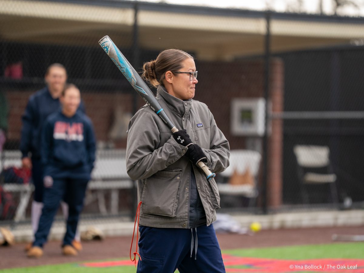 Dr. Monica Okhubo, SRJC's head athletic trainer, participates in the SRJC Softball Alumni Home Run Derby on Saturday, March 15, 2025 in Santa Rosa.