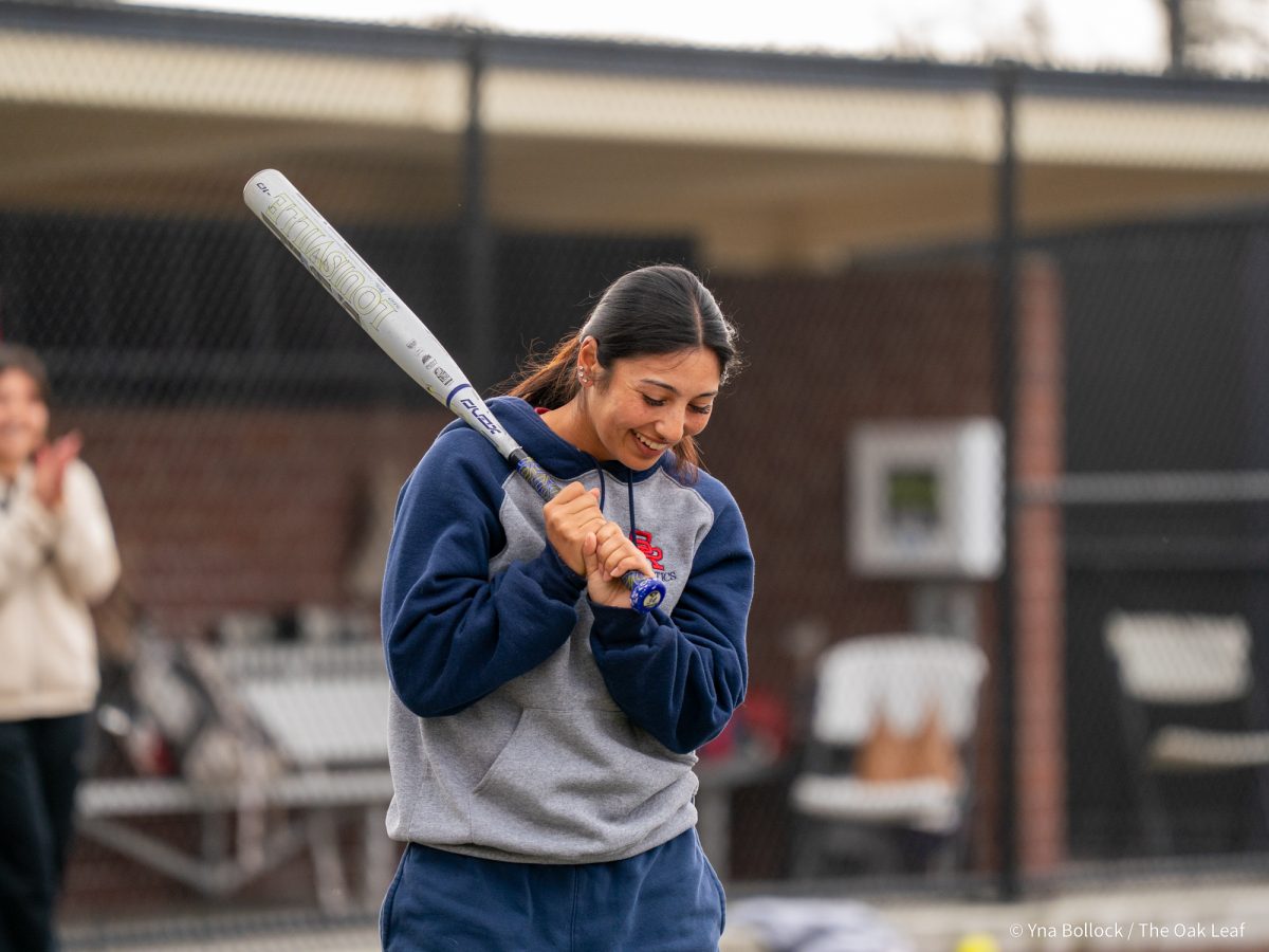 Alumni Olivia Gabriel participates in the SRJC Softball Alumni Home Run Derby on Saturday, March 15, 2025 in Santa Rosa.