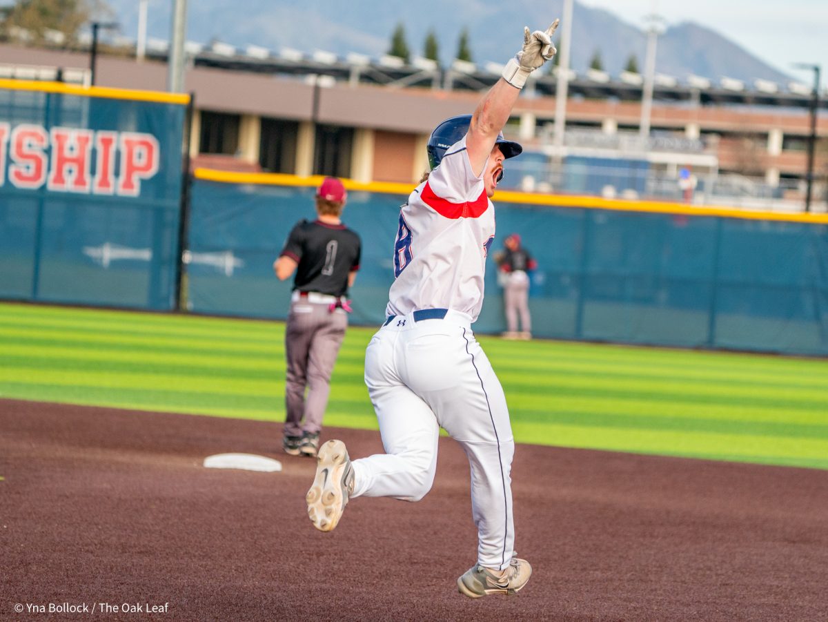 Sophomore second baseman Joe Brown hits a solo home run to tie the game again in the bottom of the eleventh against Sierra on Thursday, March 20, 2025 in Santa Rosa.