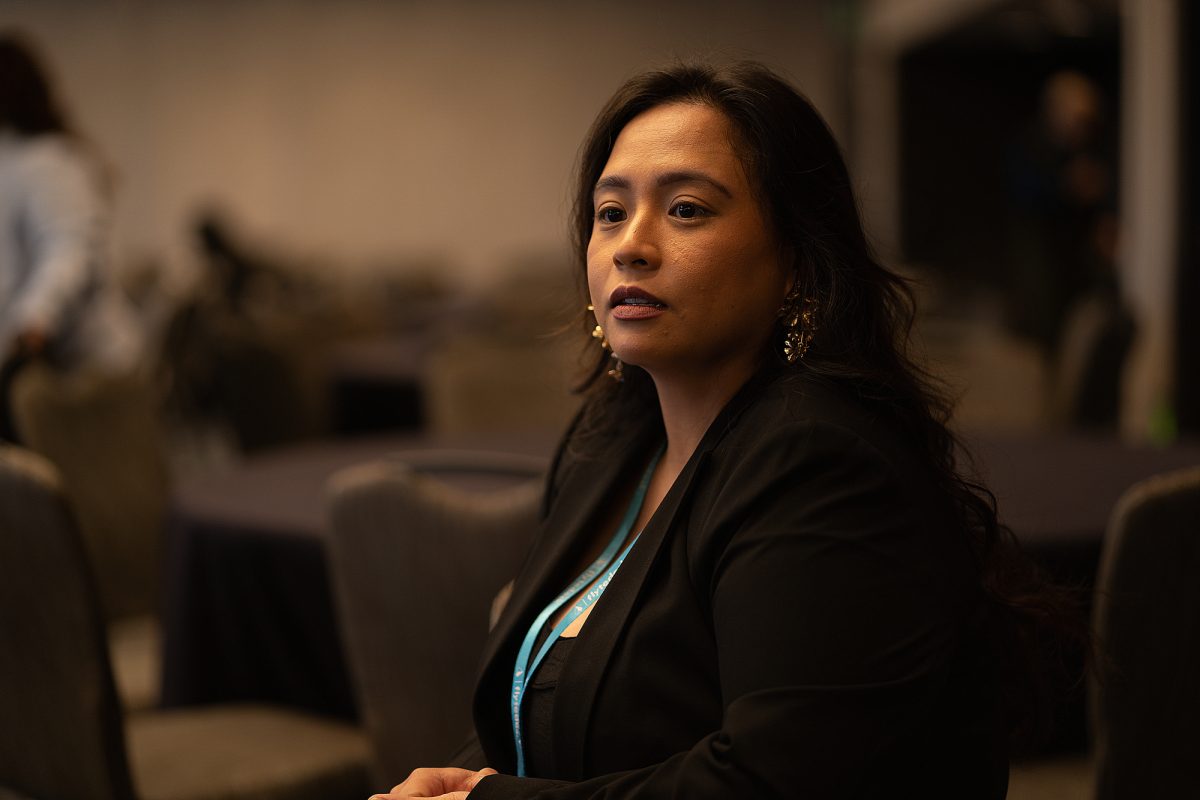 The Oak Leaf's Social Media Editor, Yna Bollock anxiously waits as the JACC award ceremony is set to get underway at the ACP Spring National Media Conference on Saturday, March 8, 2025 in Long Beach, California.