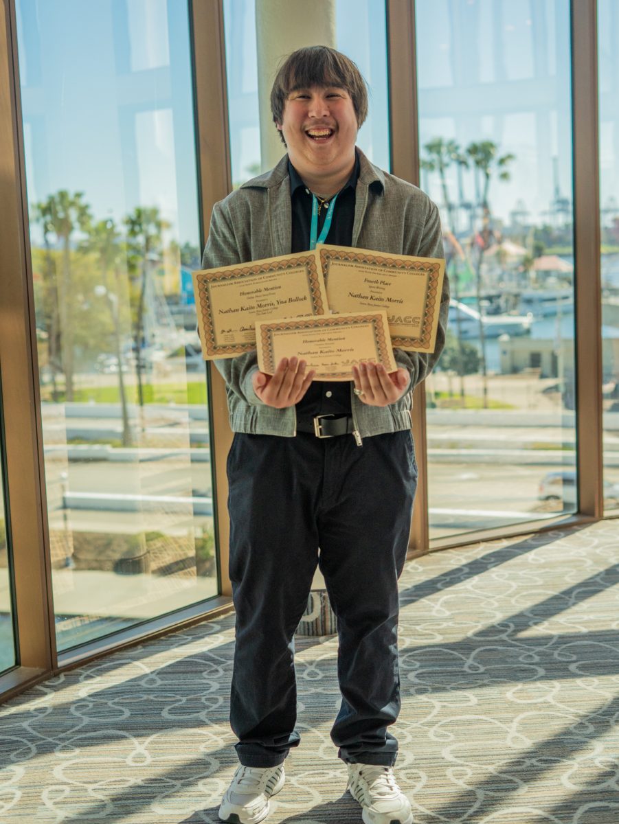 The Oak Leaf's reporter Nathan Kaito Morris earns fourth place in the sports writing on-the-spot competition during the ACP Spring National Media Conference on Saturday, March 8, 2025 in Long Beach, California.