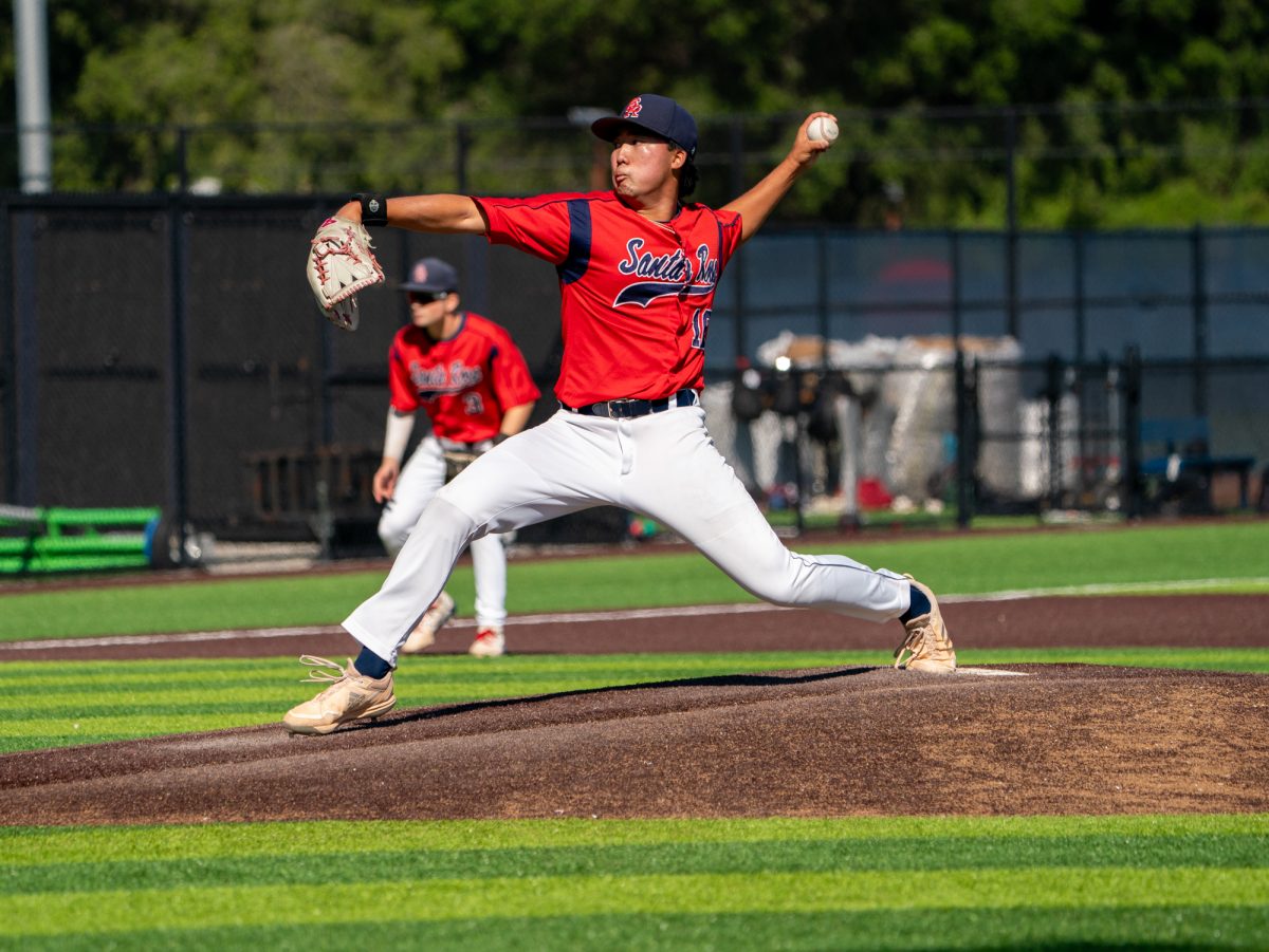 Freshman pitcher Caleb Okada takes over for the Bear Cubs in the top of the eighth against Sacramento City College on Friday, April 18, 2025 at home.