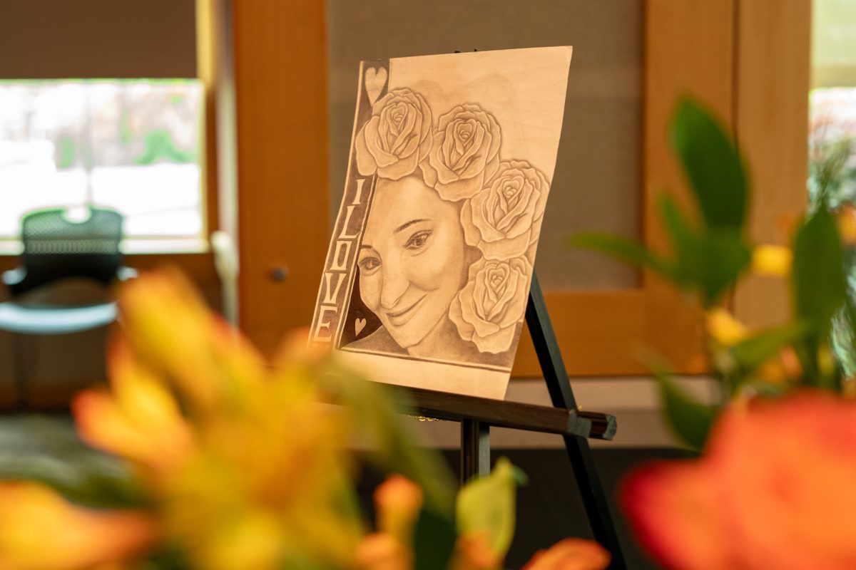Heart warming pieces of work catches the eyes of visitors during SRJC's Second Chance Club's art show in Bertolini Hall on Tuesday, April 15, 2025 in Santa Rosa.