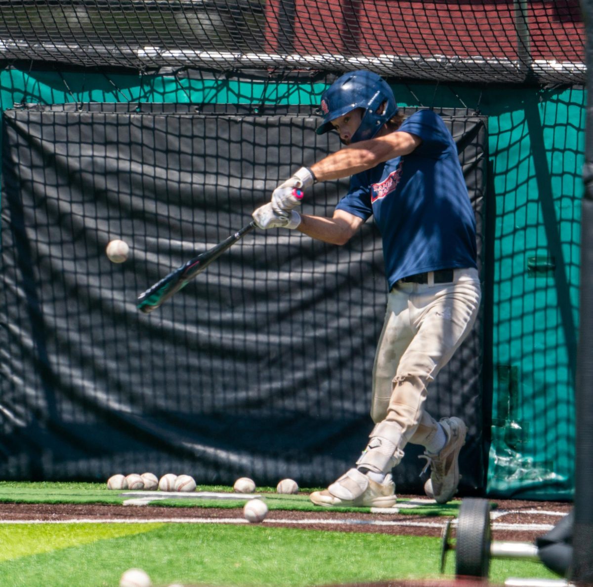 Santa Rosa Junior College catcher Cameron Duran takes batting practice in preparation for the first round of 3C2A playoffs on Tuesday, April 29, 2025. 
