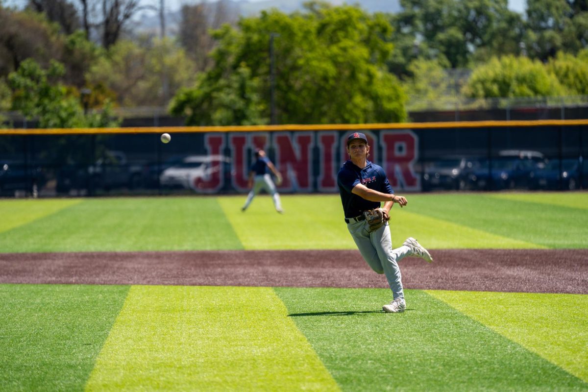 The Santa Rosa Junior College Bear Cubs Baseball Team hold practice in preparation for the first round of 3C2A playoffs on Tuesday, April 29, 2025. 