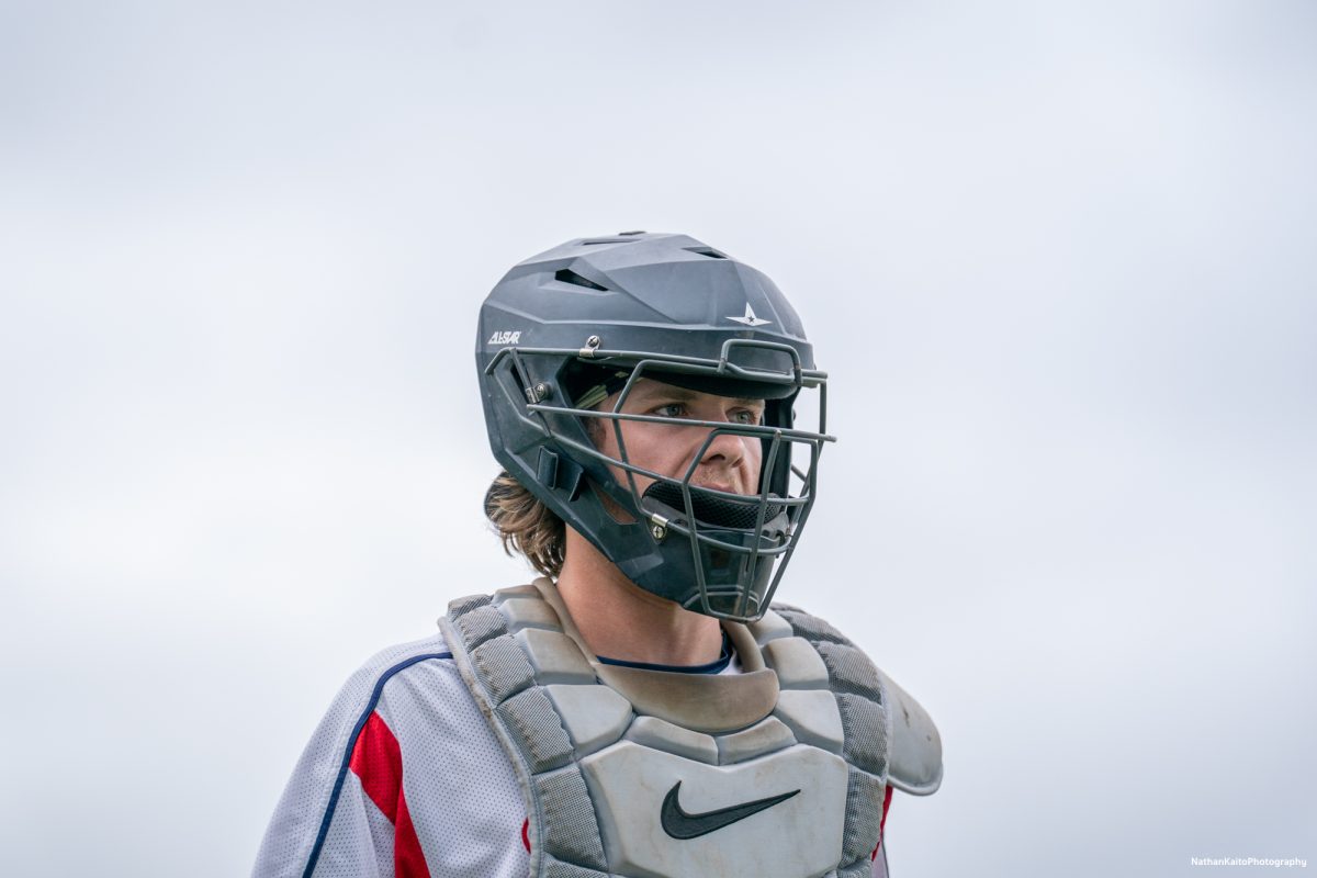 Santa Rosa Junior College's sophomore catcher Mason Cox returns to the dugout after a dominant inning against Sac City College on Tuesday, April 15, 2025 in Santa Rosa.