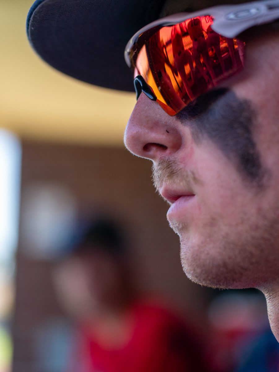 Freshman shortstop Caze Derammelaere is locked in and ready to go ahead of the game against Delta College on the first day of the 3C2A Super Regional playoffs on Thursday, May 8, 2025 at home. 