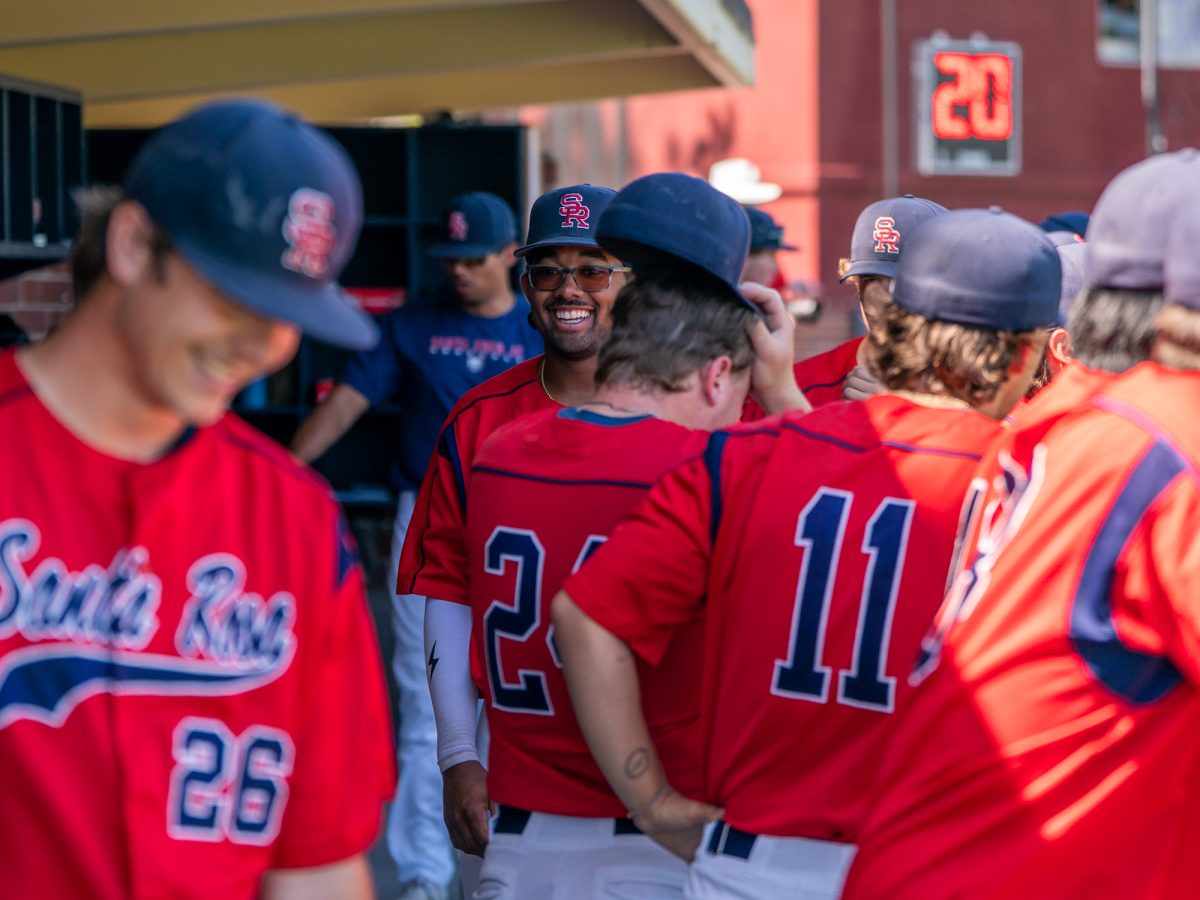 Freshman Anane Wilson is all smiles after lineup announcements ahead of the game against Delta College on the first day of the 3C2A Super Regional playoffs on Thursday, May 8, 2025 at home. 