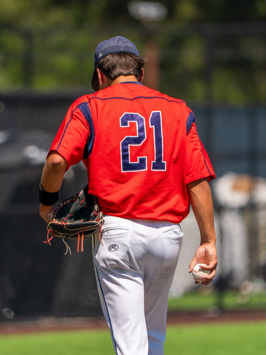 Sophomore Jordan Giacomini prepares to pitch for the Bear Cubs' first game against Folsom Lake on the second day of the 3C2A Super Regional playoffs on Friday, May 9, 2025 at home. 