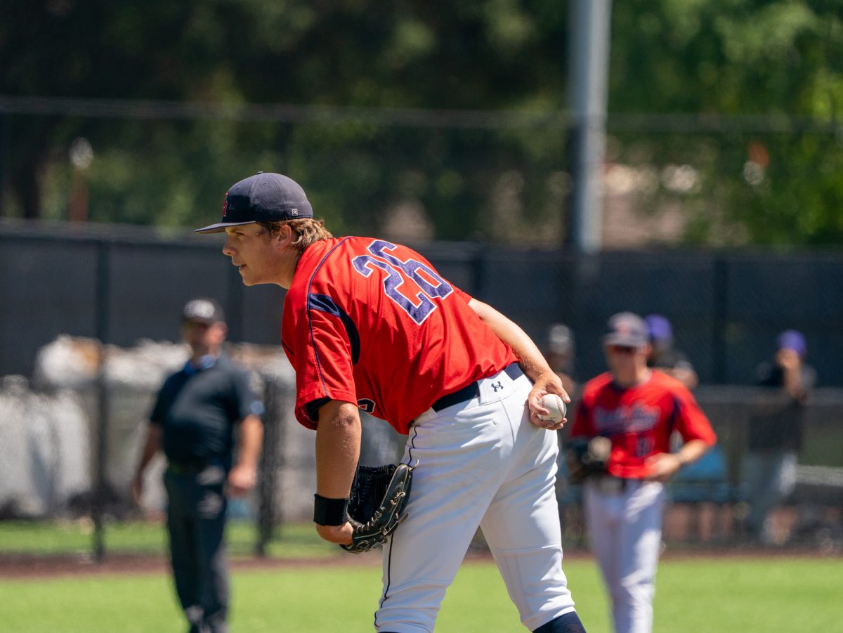 Sophomore pitcher Brice Cox takes over for the Bear Cubs in the bottom of the fourth against Folsom Lake on the final day of the 3C2A Super Regional playoffs on Saturday, May 10, 2025 at home. 
