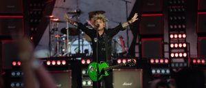 Billie Joe Armstrong of Green Day jams out on his guitar, playing "Holiday" on the JaM Cellars main stage at BottleRock Napa Valley on Friday, May 23, 2025 in Napa.