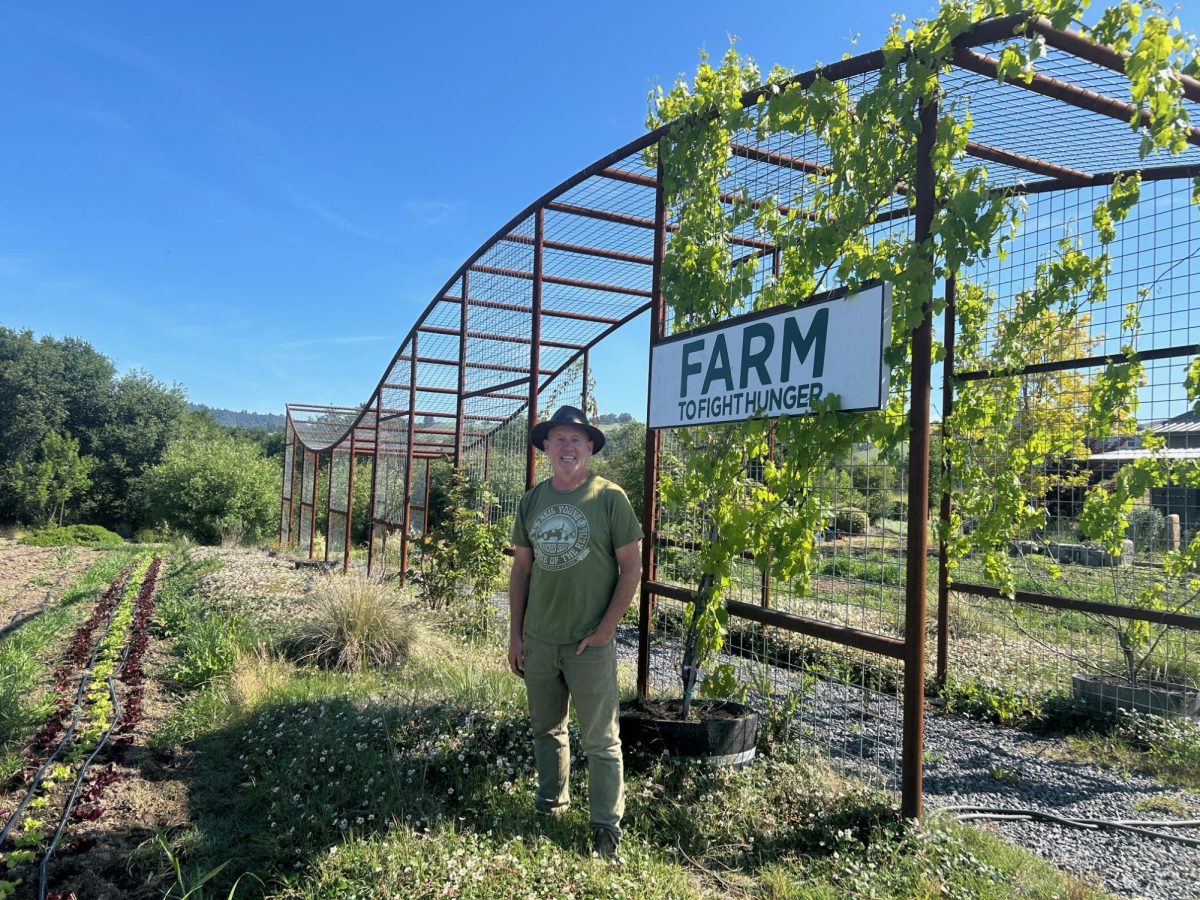 At Farm to Fight Hunger’s five acres in Healdsburg, founder Bruce Mentzer welcomes volunteers to plant and tend nutritious crops to supply local community organizations and food banks.
