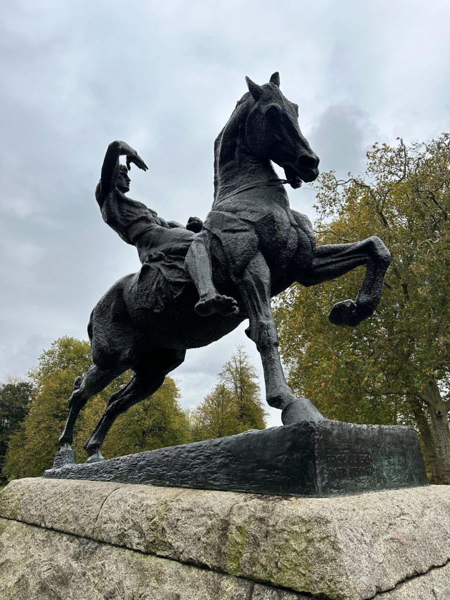 One of four bronzed versions of the statue “Physical Energy” by George Frederic Watts sits at the juncture of Kensington Park and Hyde Park, providing onlookers with a “symbol of that restless physical impulse to seek the still,” according to Watts himself.