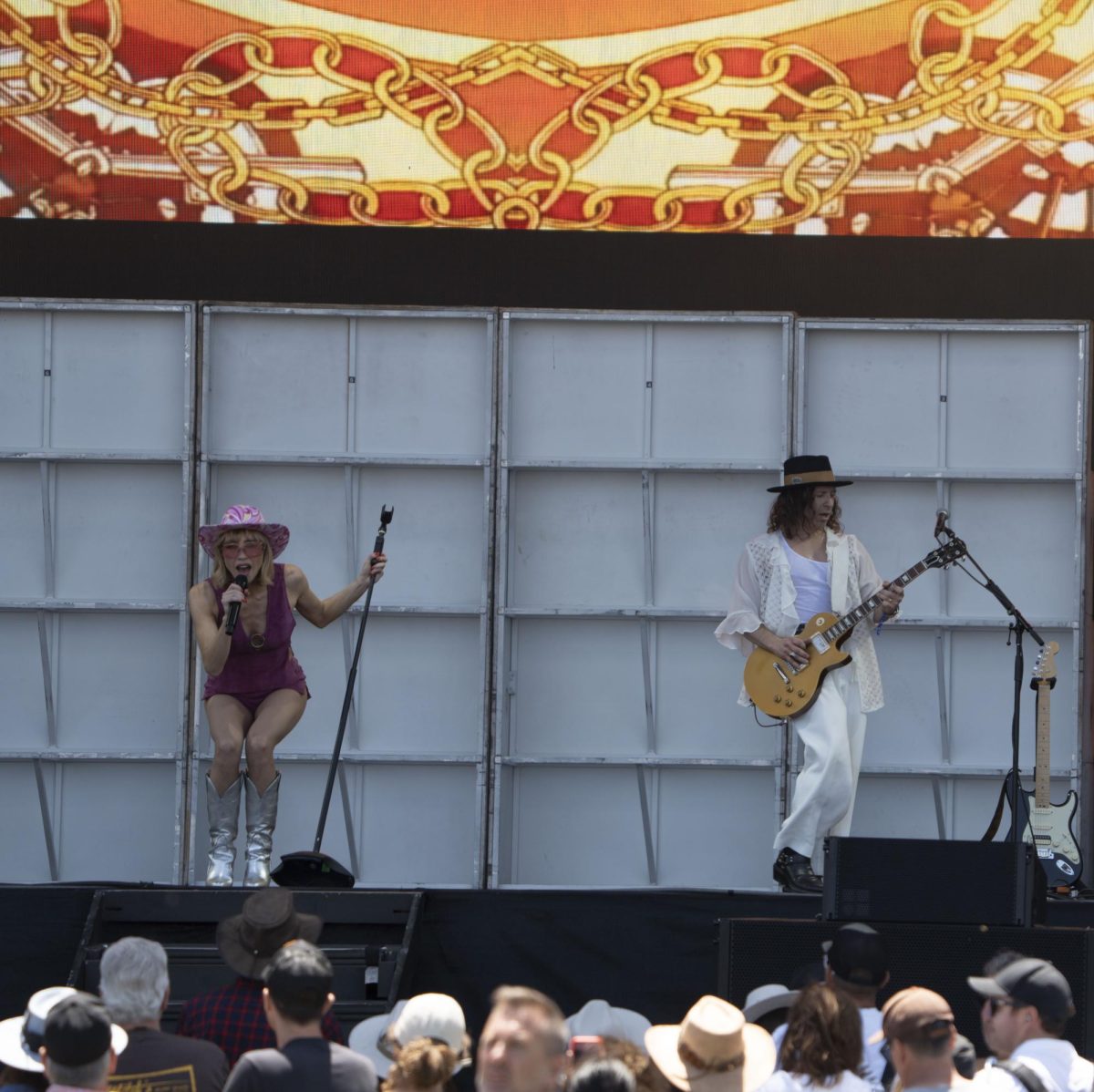 Goldie Boutilier and her guitarist Doug wow onlookers on the JaM Cellars Stage at BottleRock Napa Valley on Sunday, May 25, 2025 in Napa.