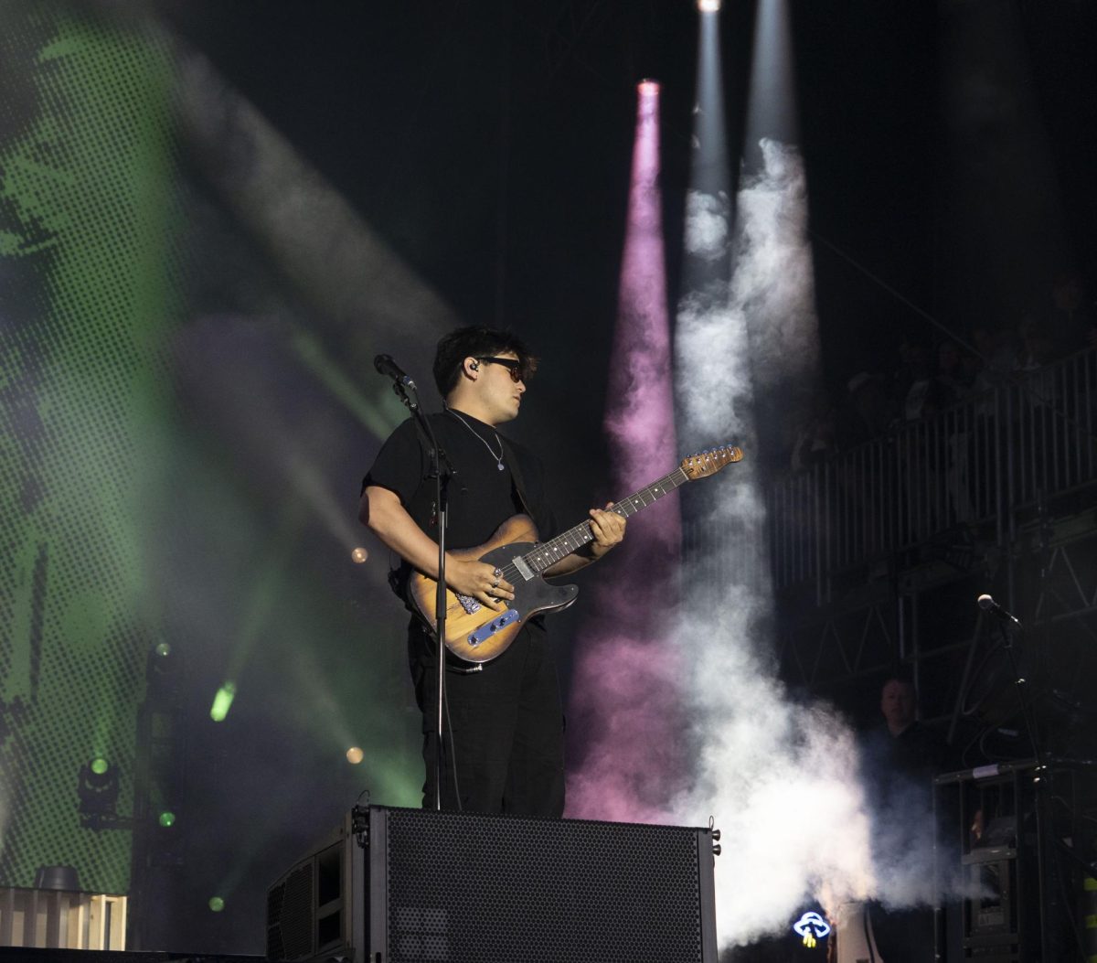 Noah Kahan's guitarist performs at the JaM Cellars Stage at BottleRock Napa Valley on Sunday, May 25, 2025 in Napa.