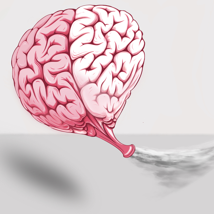 "Driven to distraction” depicts the flyaway ADHD brain, which scientists say may keep people from exercising their free will. 

