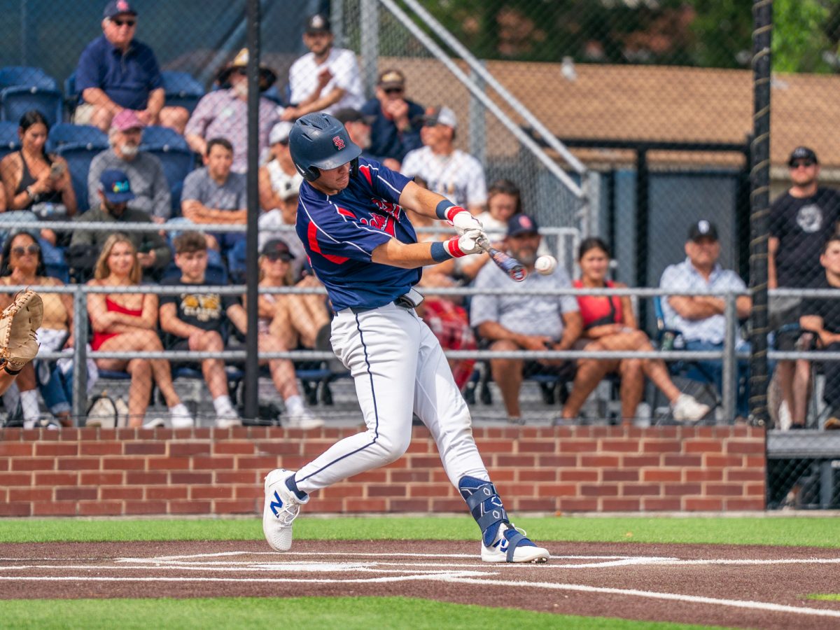 Designated hitter JT Summers hits a single to left field in the bottom of the seventh against Sierra in game one of the 3C2A Regional Finals on Friday, May 16, 2025 in Santa Rosa.