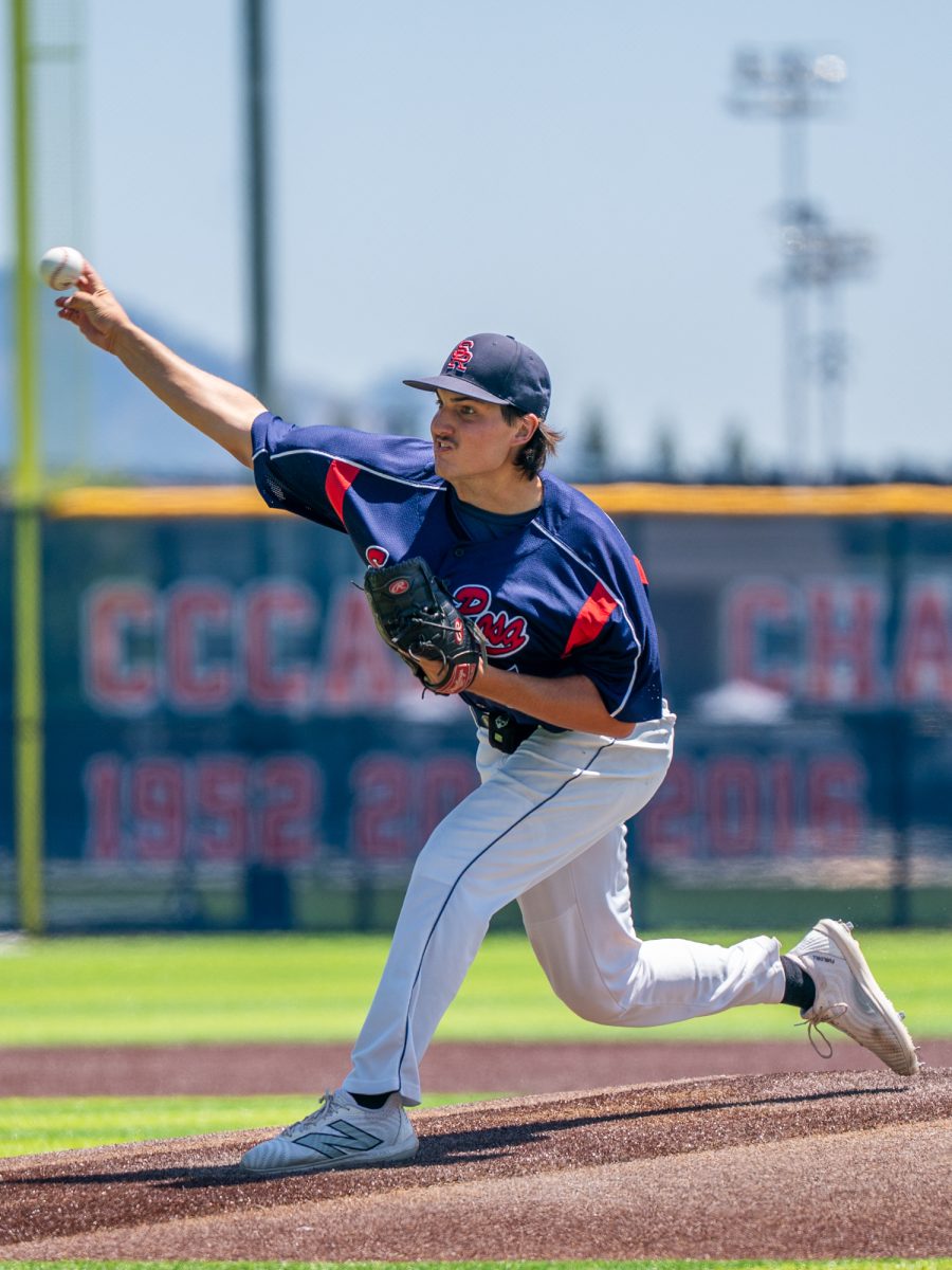 Sophomore and University of Nevada, Reno commit Luke Schat takes over for Giacomini in the top of the third against Sierra in game three of the 3C2A Regional Finals on Sunday, May 18, 2025 in Santa Rosa.