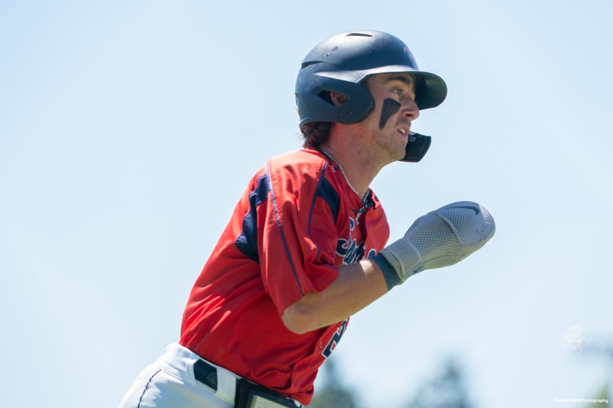 Santa Rosa Junior College's shortstop, Caze Derammelaere rushes to home plate after teammate, Tyler Nordyke, doubled to left field during game four of the 3C2A Super Regionals on Saturday, May 10, 2025 in Santa Rosa.