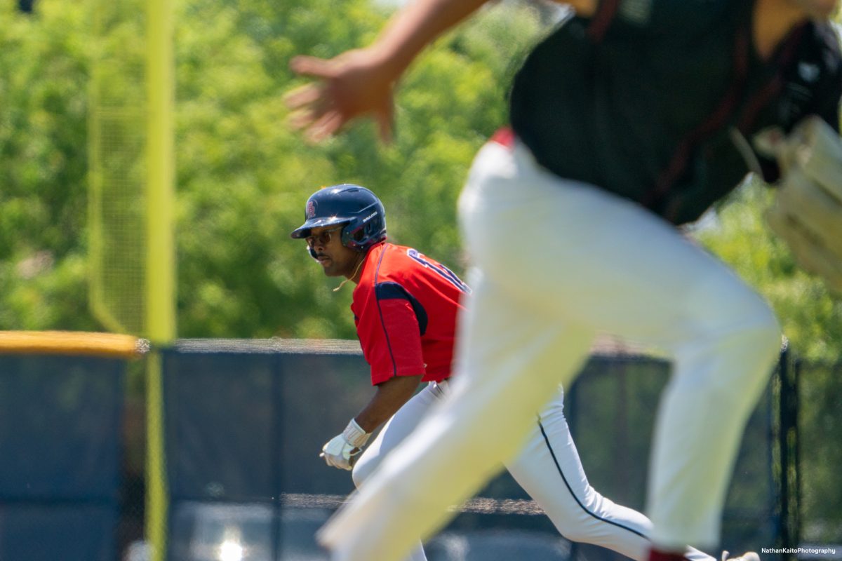 Santa Rosa Junior College's freshman right fielder Anane Wilson books it to third base after J.T. Summers hit a double during game two of the 3C2A Regional Finals on Saturday, May 17, 2025 in Santa Rosa. 
