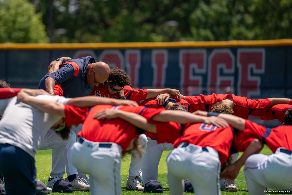 Santa Rosa Junior College's baseball team huddles together before game two of the 3C2A Regional Finals on Saturday, May 17, 2025 in Santa Rosa. 