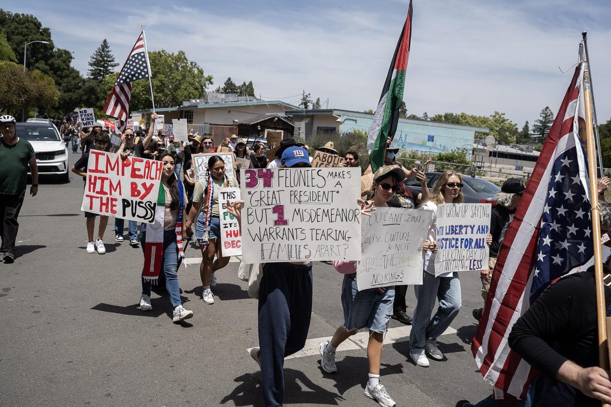 Protesters in Santa Rosa joined the nationwide 'No Kings' protests on June 14 to show their displeasure of President Donald Trump’s military parade and administrative policies that have disrupted thousands of Americans’ lives. 